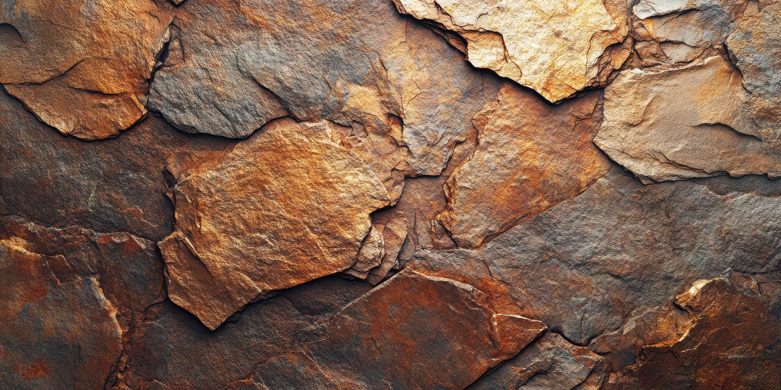 Natural stone texture with earthy tones showcasing layered rock formations in a close-up view
